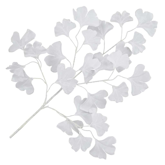 Frunze artificiale Ginko, 10 buc., alb, 65 cm WALTI