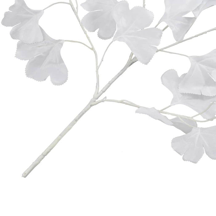 Frunze artificiale Ginko, 10 buc., alb, 65 cm WALTI
