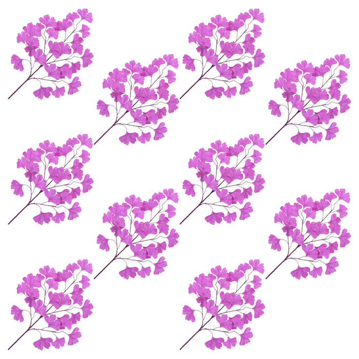 Frunze artificiale Ginko, 10 buc., violet, 65 cm WALTI