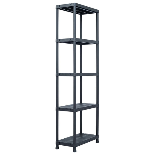 Raft de depozitare, negru, 60 x 30 x 180 cm, plastic, 125 kg - WALTI WALTI