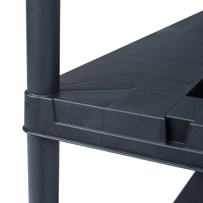 Raft de depozitare, negru, 90 x 40 x 138 cm, plastic, 220 kg WALTI