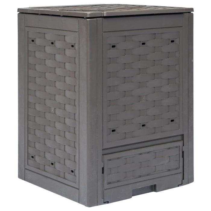 Compostor de grădină, maro, 60x60x83 cm, 300 L plastic ratan - WALTI WALTI