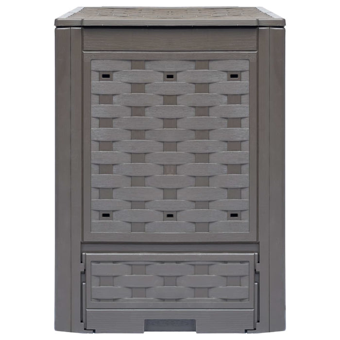 Compostor de grădină, maro, 60x60x83 cm, 300 L plastic ratan - WALTI WALTI