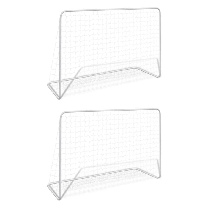 Porți de fotbal cu plase 2 buc. alb 182x61x122 cm oțel - WALTI WALTI
