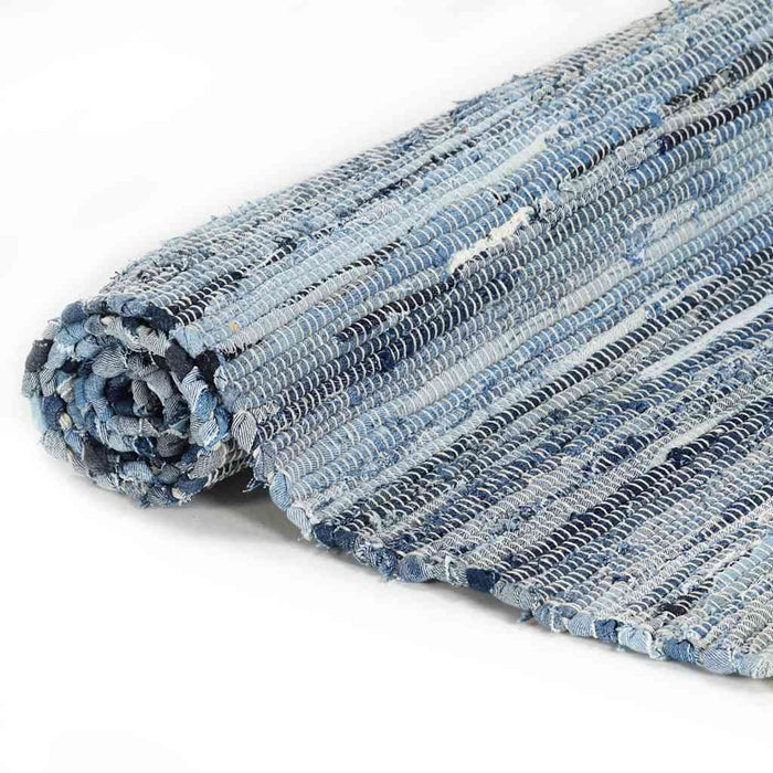 Covor Chindi țesut manual, albastru, 120 x 170 cm, denim WALTI