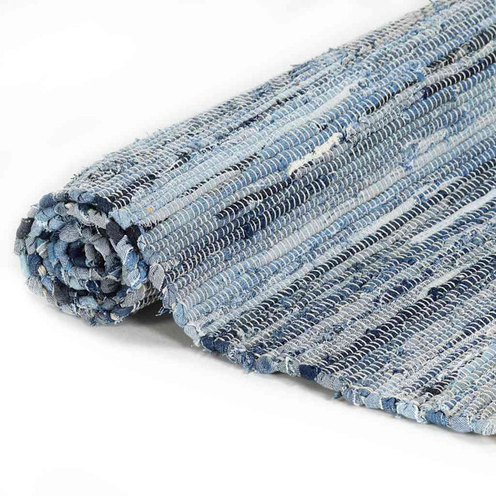Covor Chindi țesut manual, albastru, 200 x 290 cm, denim WALTI