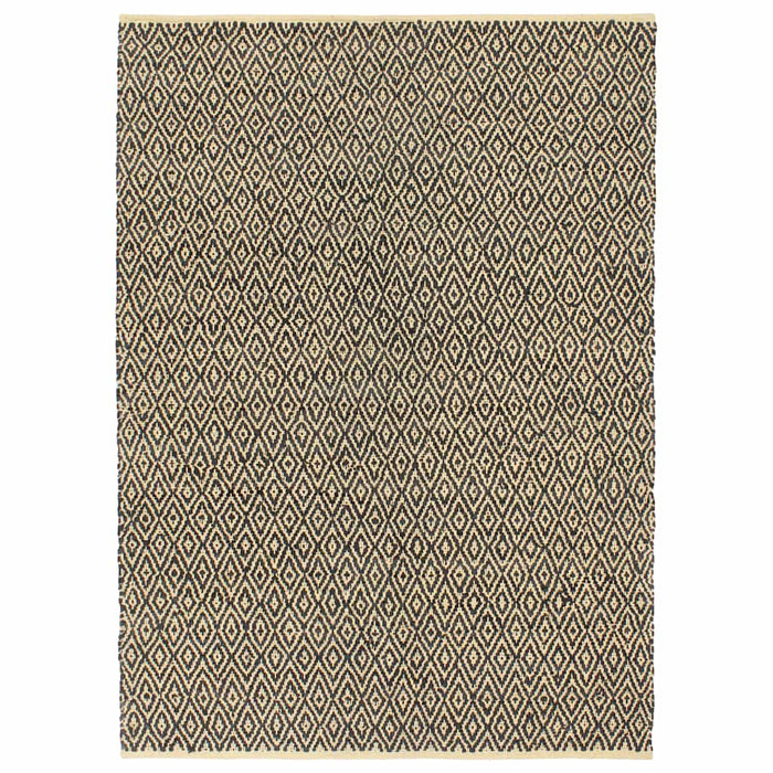 Covor Chindi țesut manual, negru, 190 x 280 cm, piele și bumbac WALTI