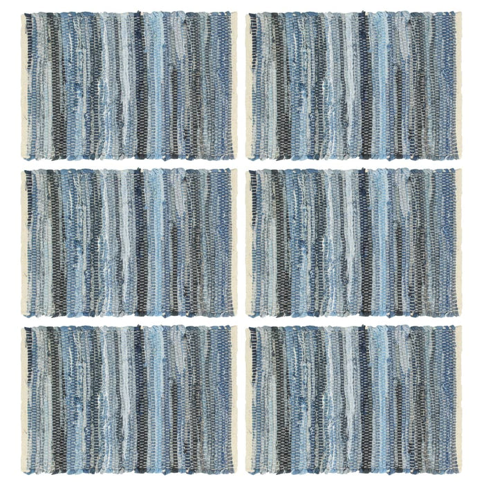 Naproane, 6 buc., chindi, albastru denim, 30 x 45 cm, bumbac WALTI