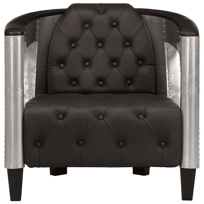 Fotoliu aviator, negru, piele naturală - WALTI WALTI