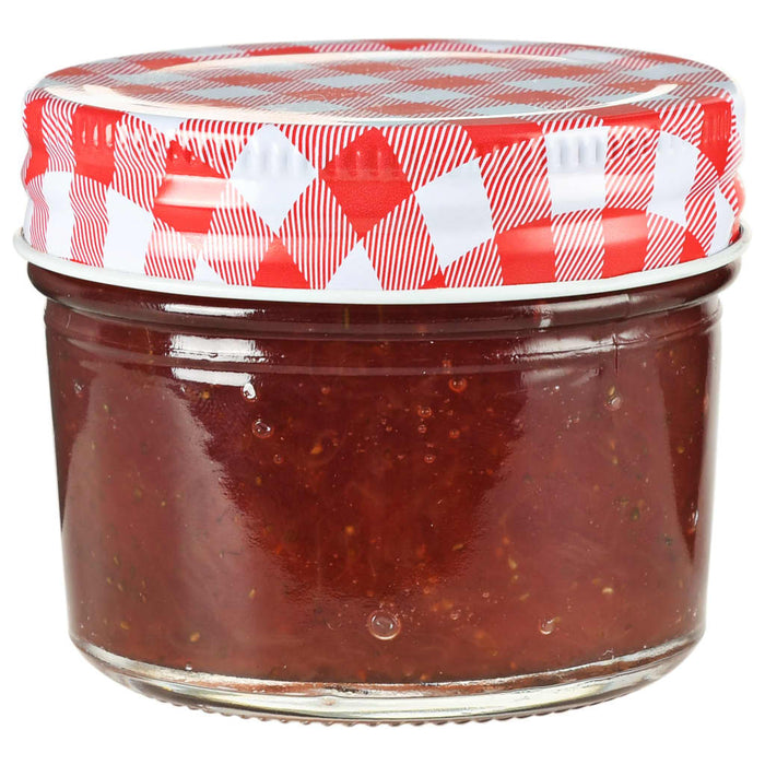 Borcane de sticlă pentru gem capace alb și roșu, 48 buc, 110 ml - WALTI WALTI