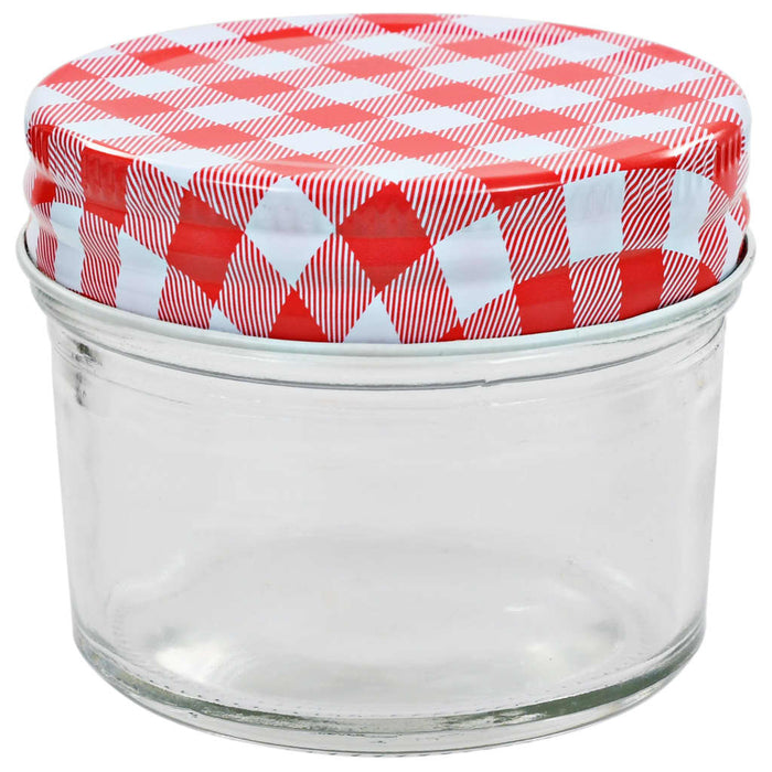 Borcane de sticlă pentru gem capace alb și roșu, 96 buc, 110 ml - WALTI WALTI