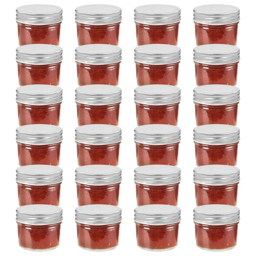 Borcane din sticlă pentru gem cu capac argintiu 24 buc. 110 ml - WALTI WALTI