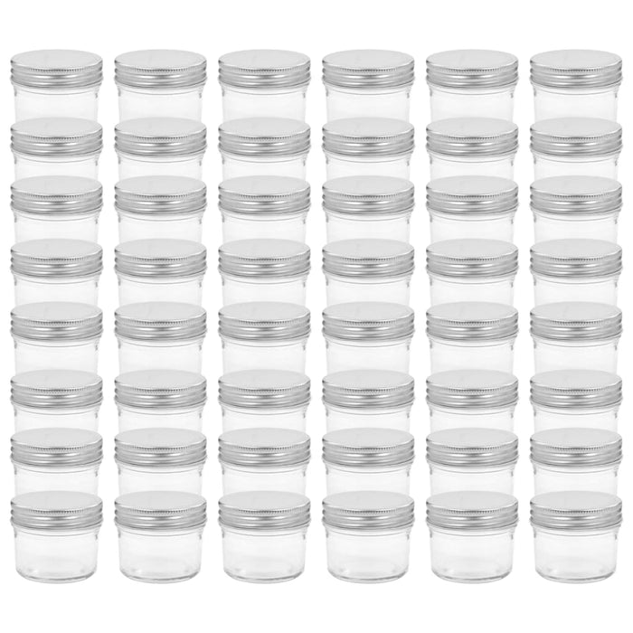 Borcane din sticlă pentru gem, capac argintiu, 48 buc, 110 ml - WALTI WALTI