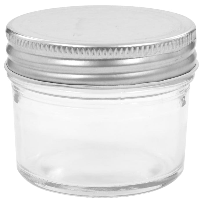 Borcane din sticlă pentru gem, capac argintiu, 48 buc, 110 ml - WALTI WALTI