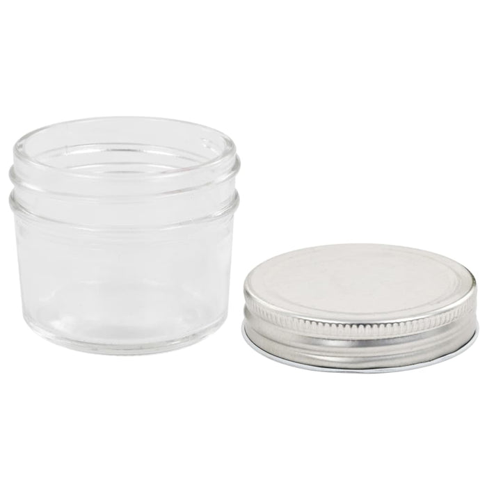 Borcane din sticlă pentru gem, capac argintiu, 48 buc, 110 ml - WALTI WALTI