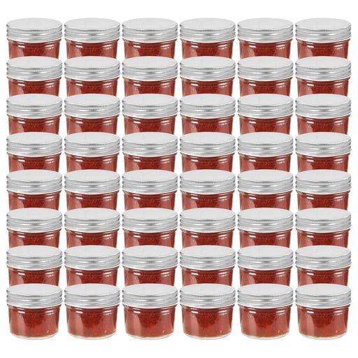 Borcane din sticlă pentru gem, capac argintiu, 48 buc, 110 ml - WALTI WALTI
