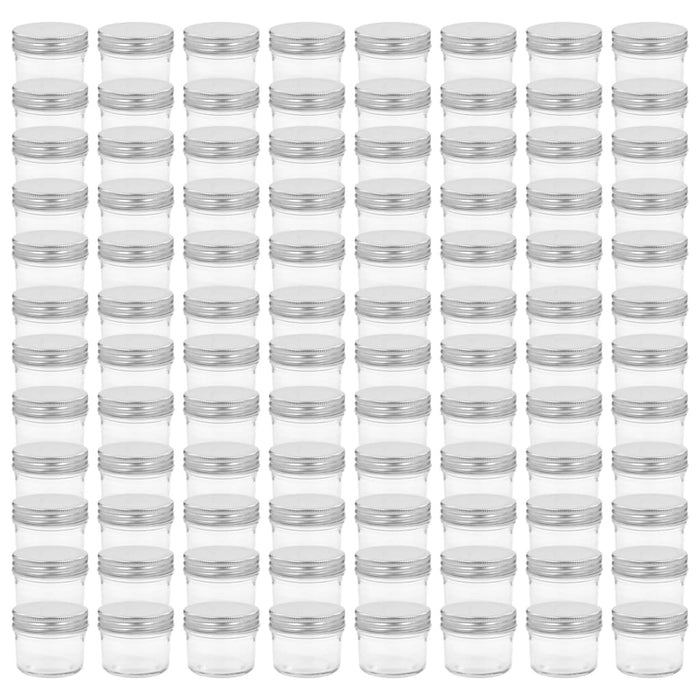 Borcane din sticlă pentru gem, capace argintii, 96 buc, 110 ml - WALTI WALTI