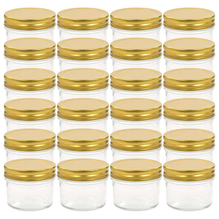 Borcane din sticlă pentru gem cu capac auriu 24 buc. 110 ml - WALTI WALTI