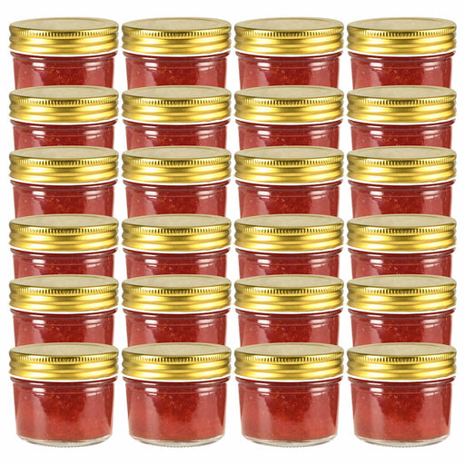 Borcane din sticlă pentru gem cu capac auriu 24 buc. 110 ml - WALTI WALTI