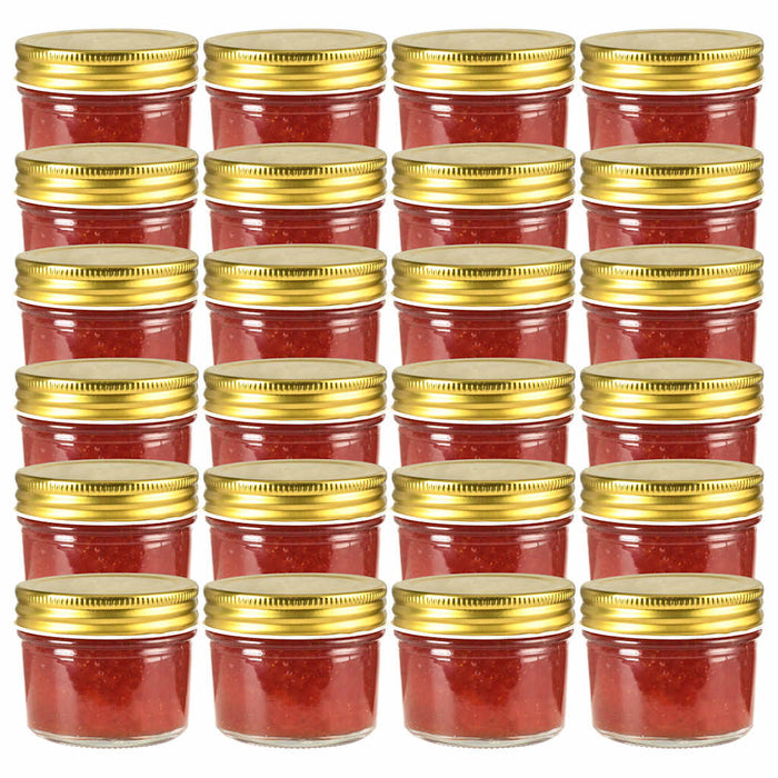 Borcane din sticlă pentru gem cu capac auriu 24 buc. 110 ml - WALTI WALTI