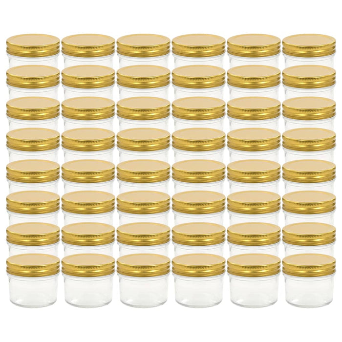 Borcane din sticlă pentru gem, capace aurii, 48 buc, 110 ml - WALTI WALTI