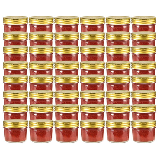Borcane din sticlă pentru gem, capace aurii, 48 buc, 110 ml - WALTI WALTI