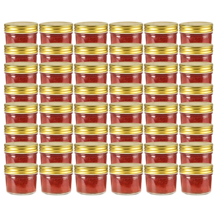Borcane din sticlă pentru gem, capace aurii, 48 buc, 110 ml - WALTI WALTI