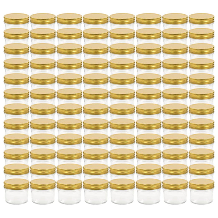 Borcane din sticlă pentru gem, capace aurii, 96 buc, 110 ml - WALTI WALTI