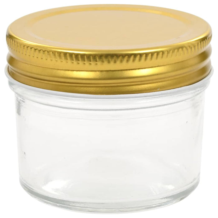 Borcane din sticlă pentru gem, capace aurii, 96 buc, 110 ml - WALTI WALTI