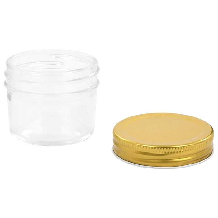 Borcane din sticlă pentru gem, capace aurii, 96 buc, 110 ml - WALTI WALTI