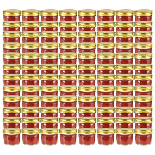 Borcane din sticlă pentru gem, capace aurii, 96 buc, 110 ml - WALTI WALTI