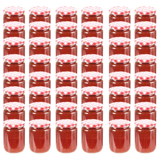 Borcane de sticlă pentru gem capac alb și roșu, 48 buc, 230 ml - WALTI WALTI