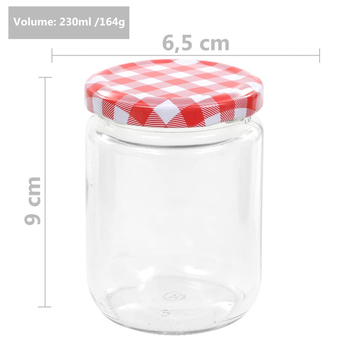 Borcane de sticlă pentru gem capace alb & roșu 96 buc. 230 ml - WALTI WALTI