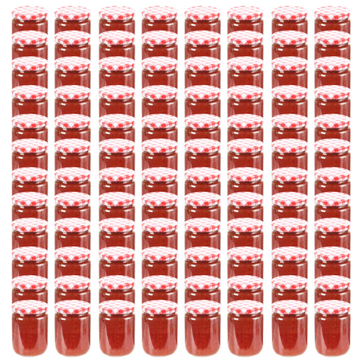 Borcane de sticlă pentru gem capace alb & roșu 96 buc. 230 ml - WALTI WALTI