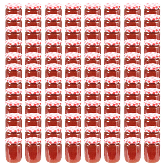 Borcane de sticlă pentru gem capace alb & roșu 96 buc. 230 ml - WALTI WALTI