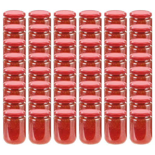 Borcane din sticlă pentru gem, capac roșu, 48 buc., 230 ml - WALTI WALTI