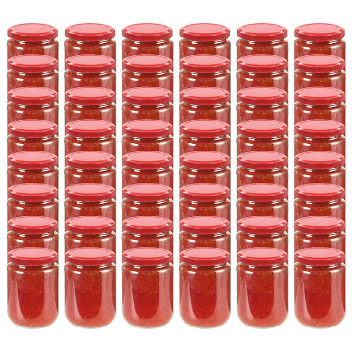 Borcane din sticlă pentru gem, capac roșu, 48 buc., 230 ml - WALTI WALTI