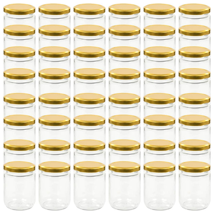 Borcane din sticlă pentru gem, capac auriu, 48 buc., 230 ml - WALTI WALTI
