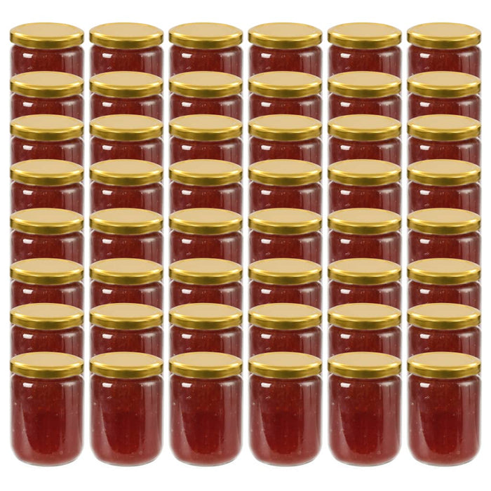 Borcane din sticlă pentru gem, capac auriu, 48 buc., 230 ml - WALTI WALTI