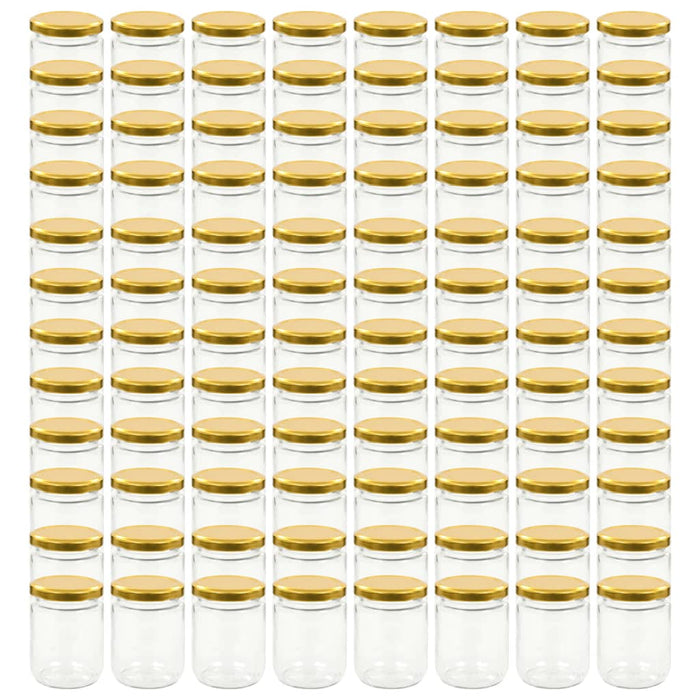 Borcane din sticlă pentru gem, capace aurii, 96 buc., 230 ml - WALTI WALTI