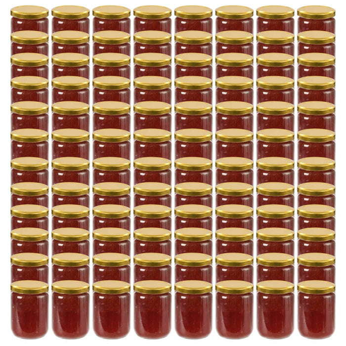 Borcane din sticlă pentru gem, capace aurii, 96 buc., 230 ml - WALTI WALTI