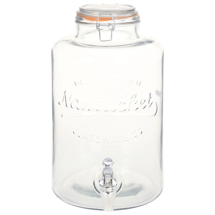 Dozator de apă XXL cu robinet, transparent, 8 L, sticlă - WALTI WALTI