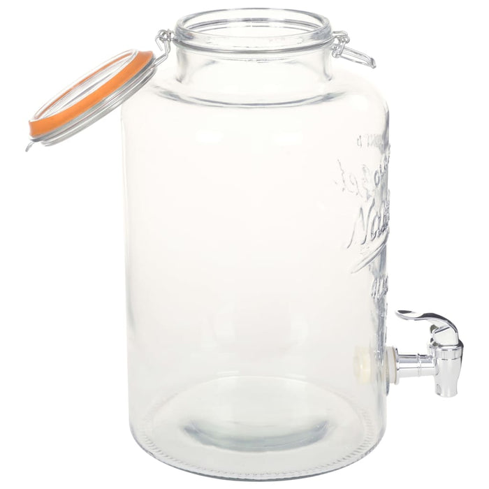 Dozator de apă XXL cu robinet, transparent, 8 L, sticlă - WALTI WALTI