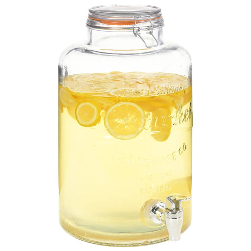 Dozator de apă XXL cu robinet, transparent, 8 L, sticlă - WALTI WALTI
