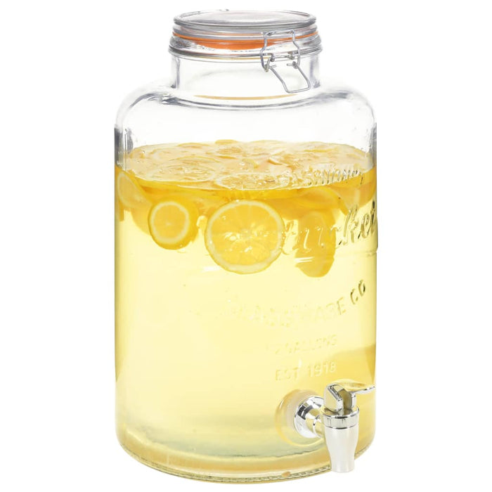 Dozator de apă XXL cu robinet, transparent, 8 L, sticlă - WALTI WALTI