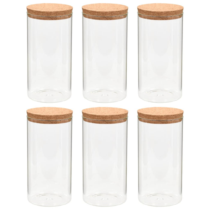 Borcane din sticlă depozitare, capac de plută, 6 buc., 1400 ml - WALTI WALTI