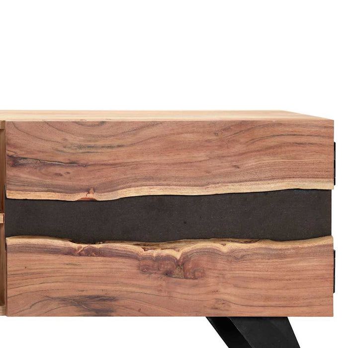 Comodă TV, 140x30x45 cm, lemn masiv de acacia WALTI
