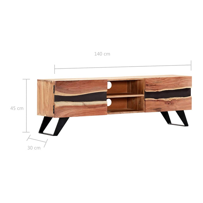 Comodă TV, 140x30x45 cm, lemn masiv de acacia WALTI