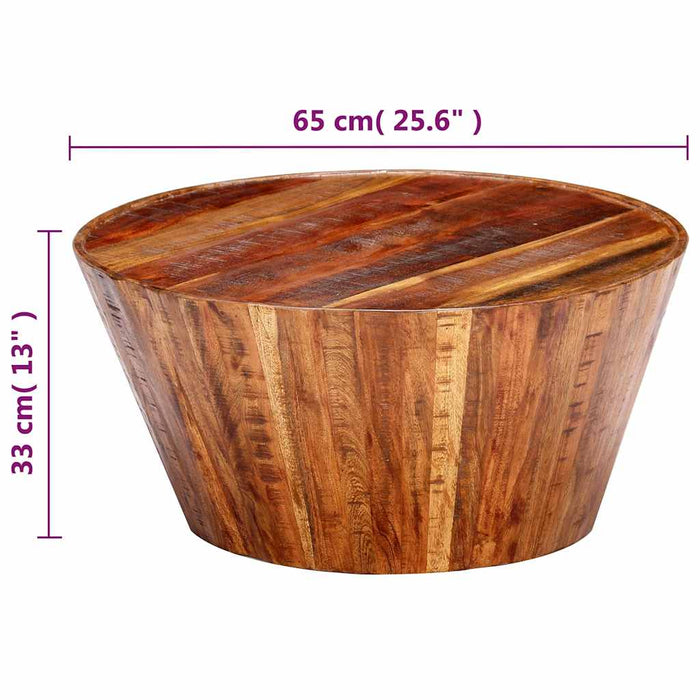 Măsuță de cafea, 65 x 65 x 33, lemn masiv de mango nefinisat WALTI