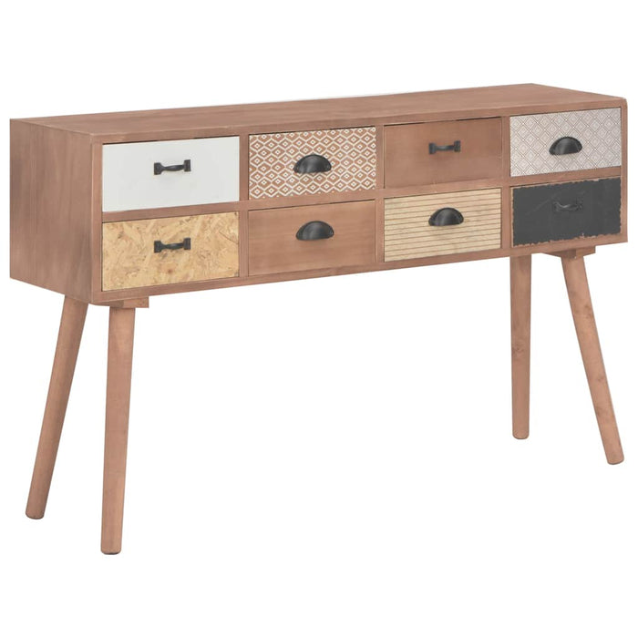 Masă consolă cu 8 sertare, 120x30x76 cm, lemn masiv pin WALTI